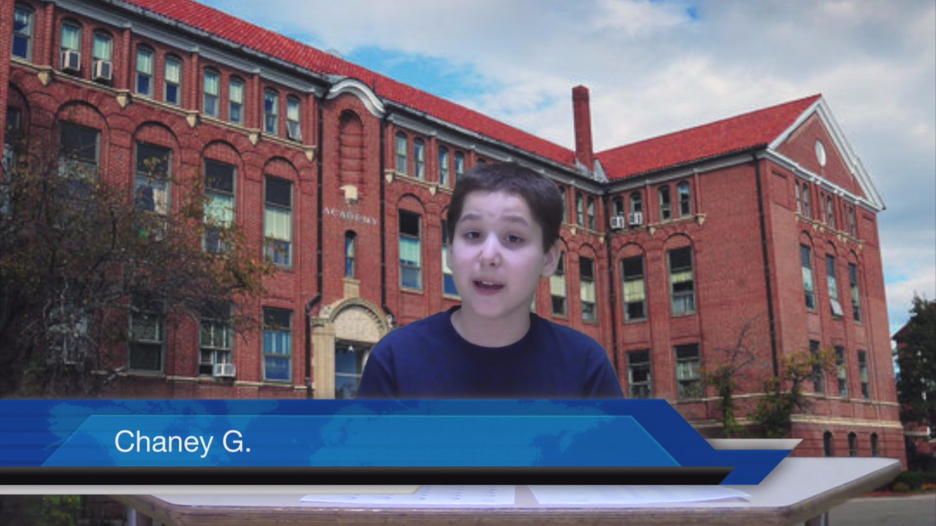 Chaney Goldstein is the Lead News Anchor at Dr. John C. Page School (2018)